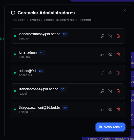 Gerenciar Administradores